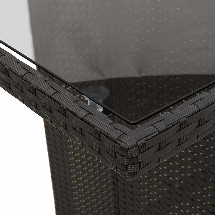 Have Spisebordssæt med pude 9 pcs Sort polyrattan