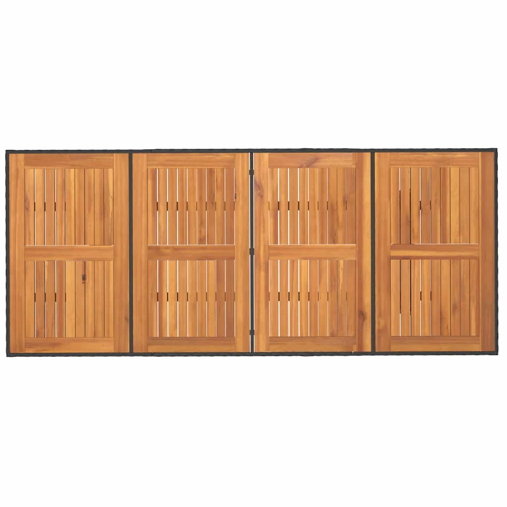 Have Spisebordssæt med pude 7 pcs Sort polyrattan