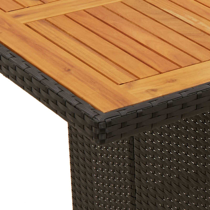 Have Spisebordssæt med pude 9 pcs Sort polyrattan