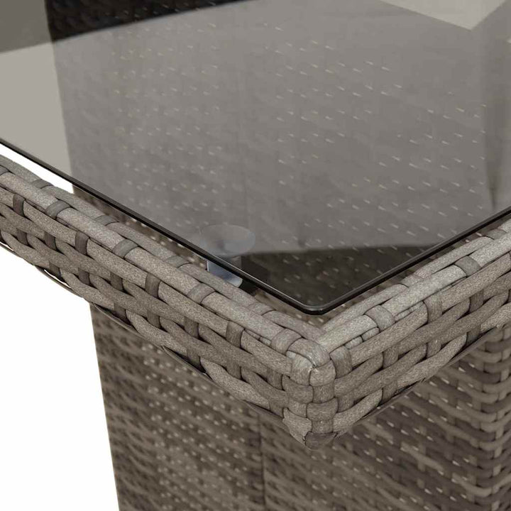 Have Spisebordssæt med pude 7 pcs Grå polyrattan