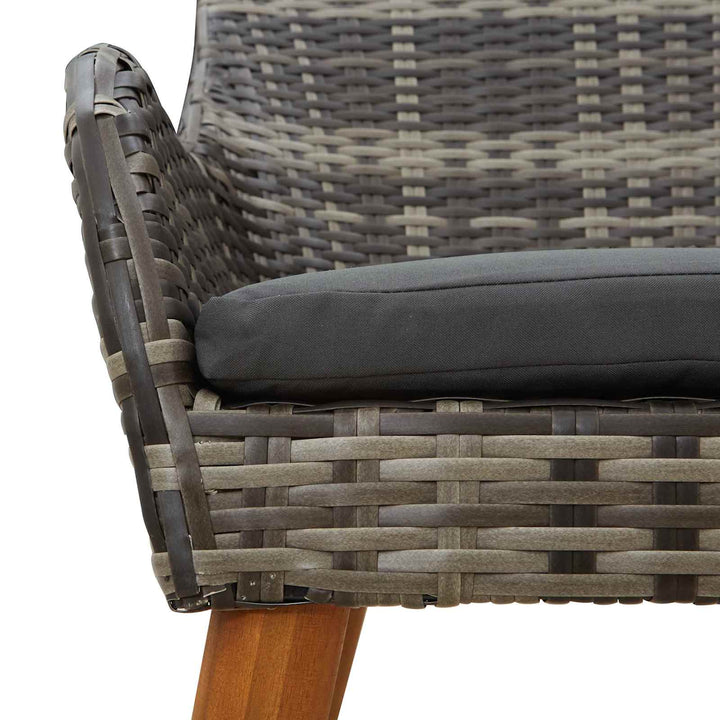 Have Spisebordssæt med pude 7 pcs Grå polyrattan
