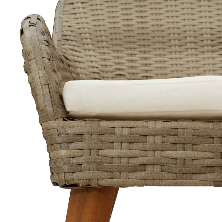 Have Spisebordssæt med pude 9 pcs Beige polyrattan