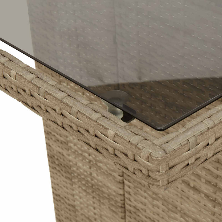 Have Spisebordssæt med pude 9 pcs Beige polyrattan