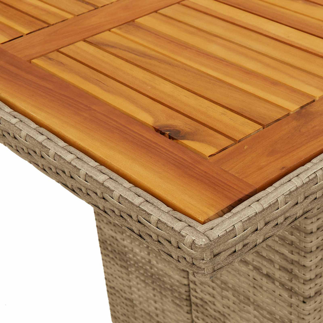 Have Spisebordssæt med pude 9 pcs Beige polyrattan
