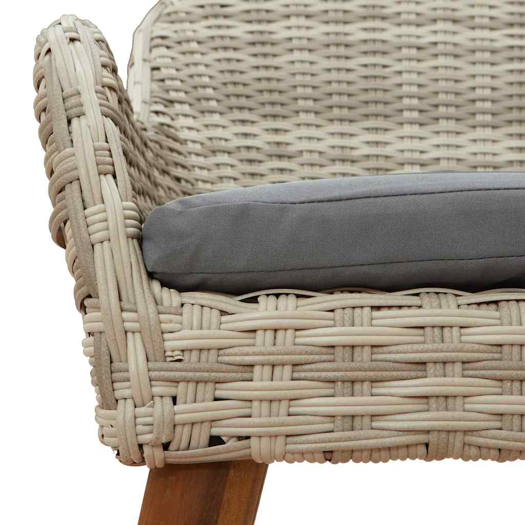 Have Spisebordssæt 7 pcs Lysegrå polyrattan