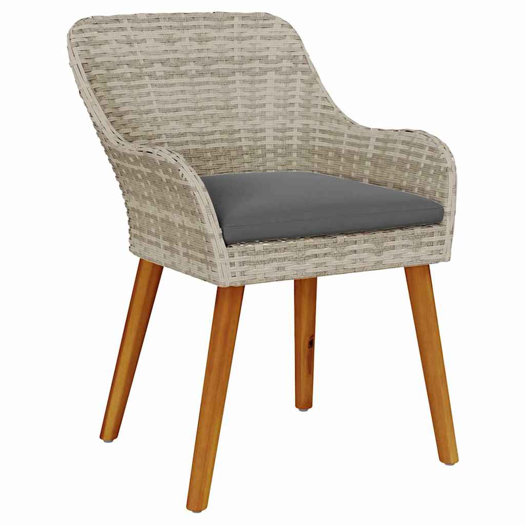 Have Spisebordssæt 7 pcs Lysegrå polyrattan