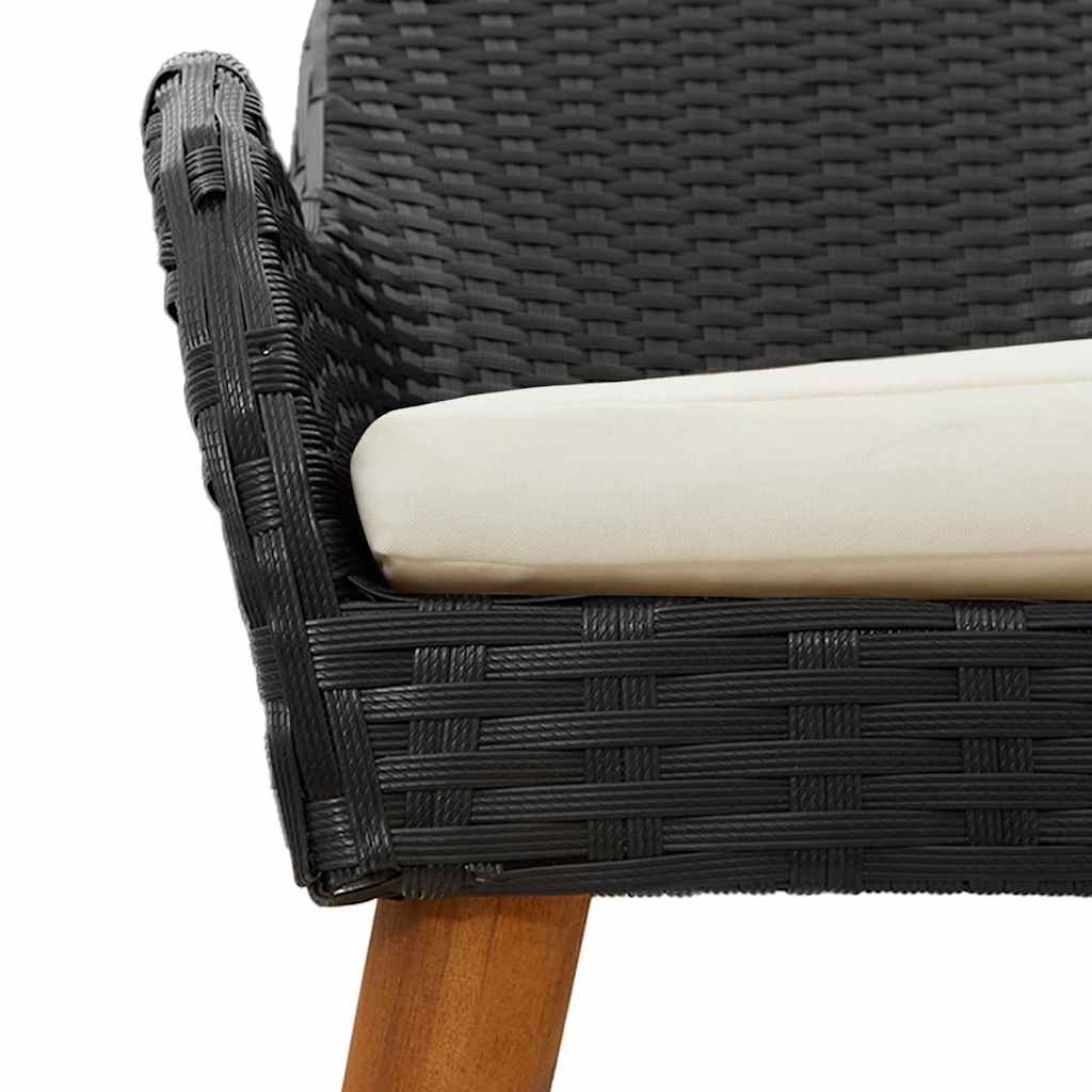 Have Spisebordssæt med pude 9 pcs Sort polyrattan