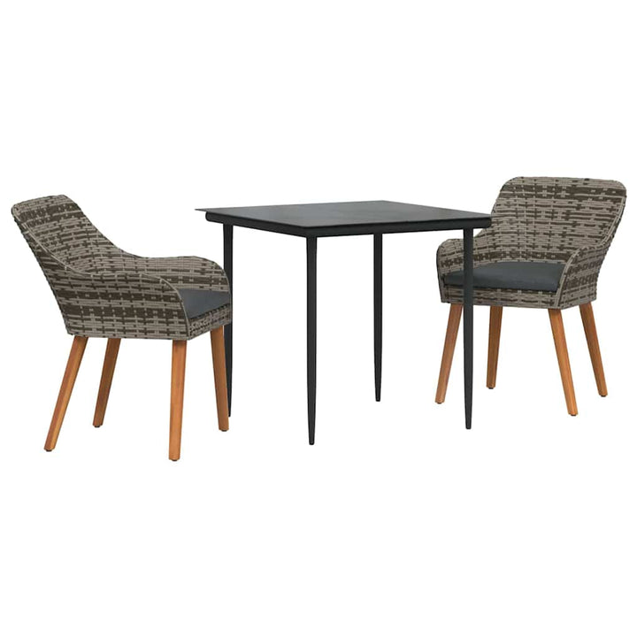 Have Spisebordssæt med pude 3 pcs Grå polyrattan
