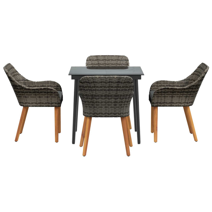 Have Spisebordssæt med pude 5 pcs Grå polyrattan