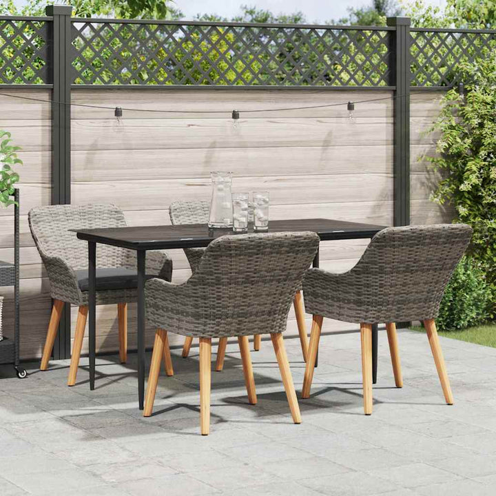 Have Spisebordssæt med pude 5 pcs Grå polyrattan