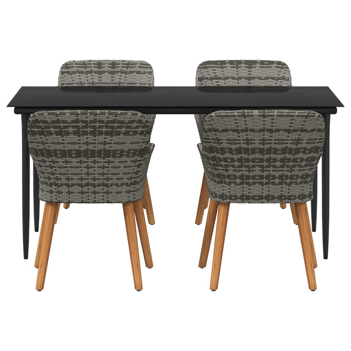 Have Spisebordssæt med pude 5 pcs Grå polyrattan