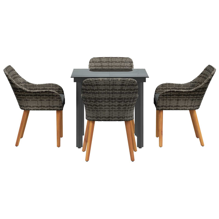 Have Spisebordssæt med pude 5 pcs Grå polyrattan