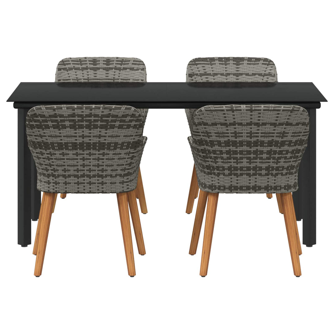 Have Spisebordssæt med pude 5 pcs Grå polyrattan
