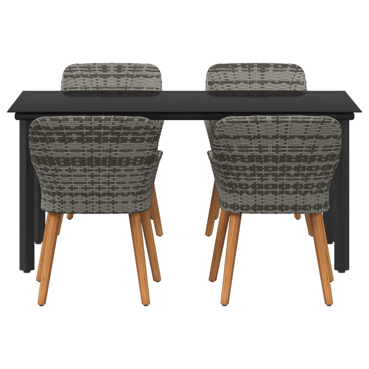 Have Spisebordssæt med pude 5 pcs Grå polyrattan