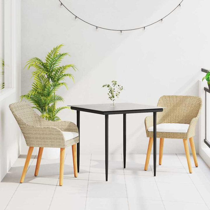 Have Spisebordssæt med pude 3 pcs Beige polyrattan