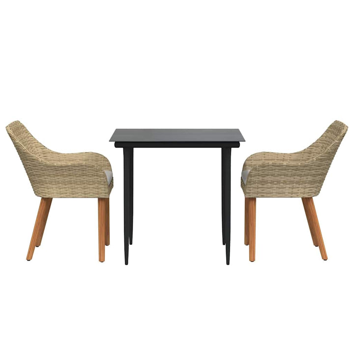 Have Spisebordssæt med pude 3 pcs Beige polyrattan