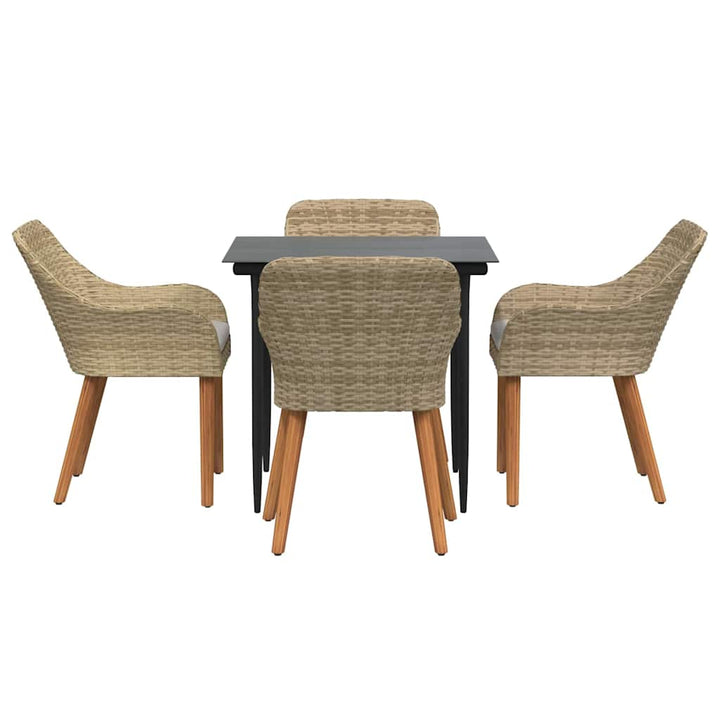 Have Spisebordssæt med pude 5 pcs Beige polyrattan