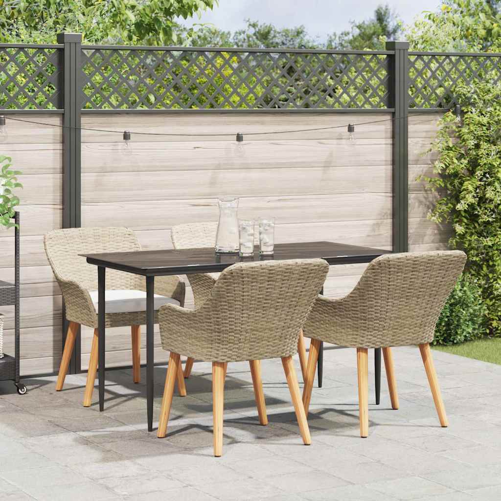Have Spisebordssæt med pude 5 pcs Beige polyrattan