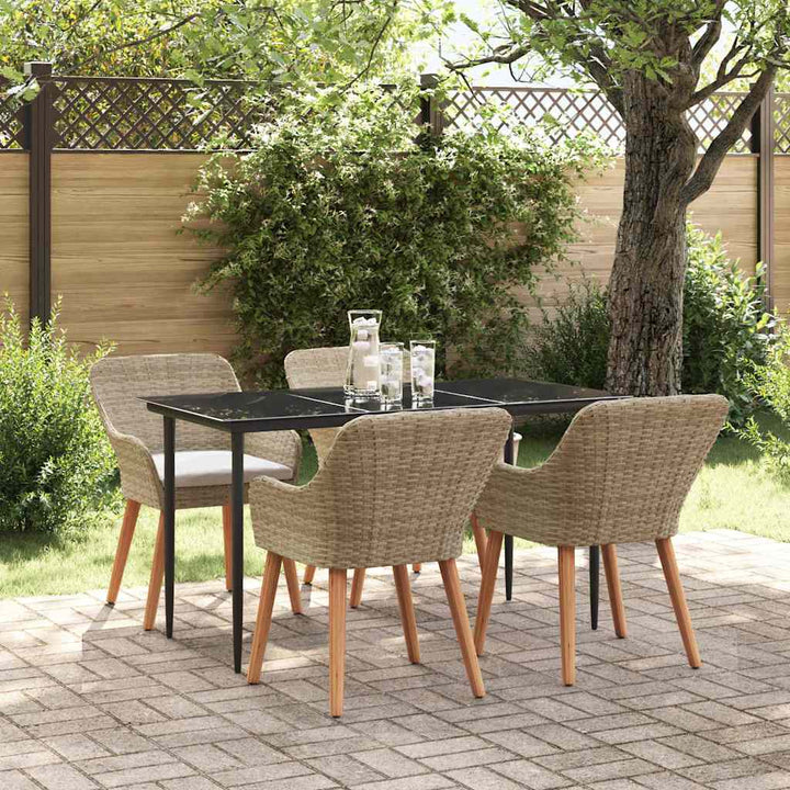 Have Spisebordssæt med pude 5 pcs Beige polyrattan