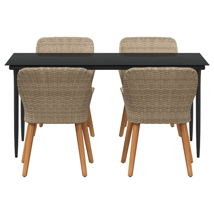 Have Spisebordssæt med pude 5 pcs Beige polyrattan