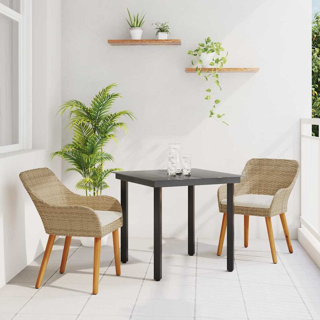 Have Spisebordssæt med pude 3 pcs Beige polyrattan