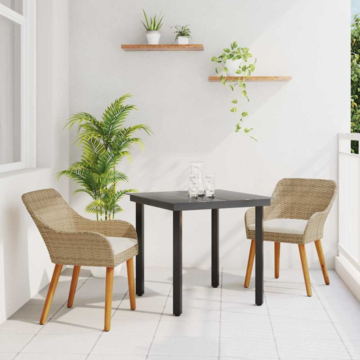 Have Spisebordssæt med pude 3 pcs Beige polyrattan