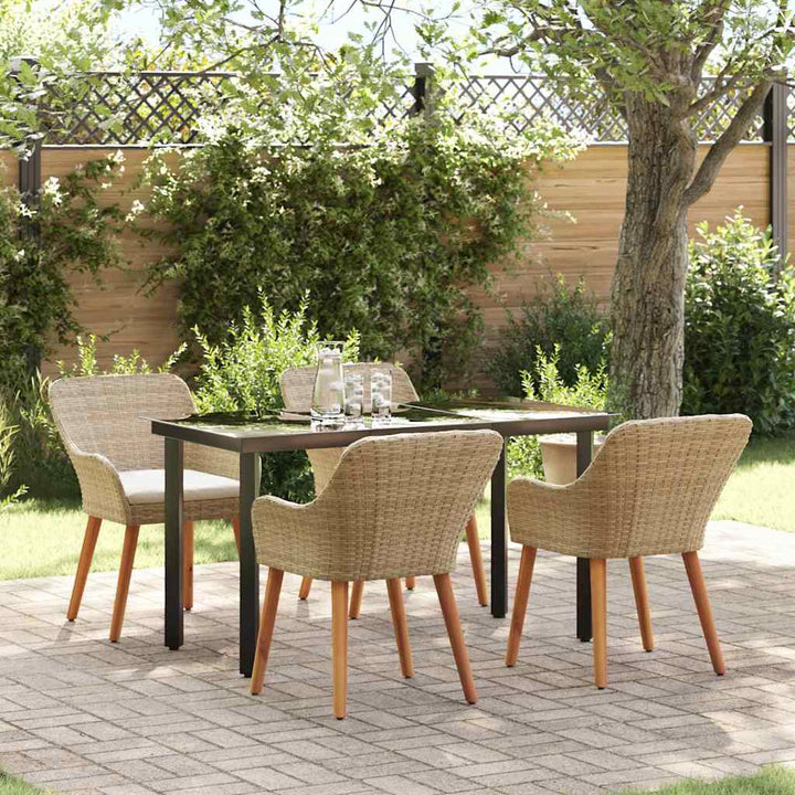 Have Spisebordssæt med pude 5 pcs Beige polyrattan