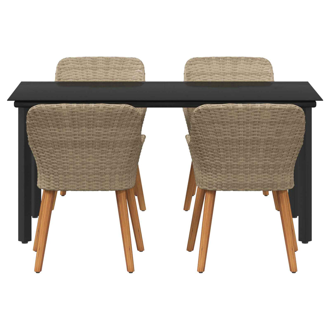 Have Spisebordssæt med pude 5 pcs Beige polyrattan