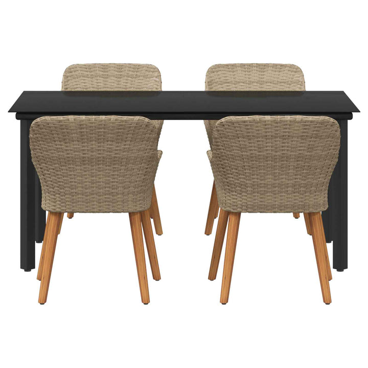 Have Spisebordssæt med pude 5 pcs Beige polyrattan