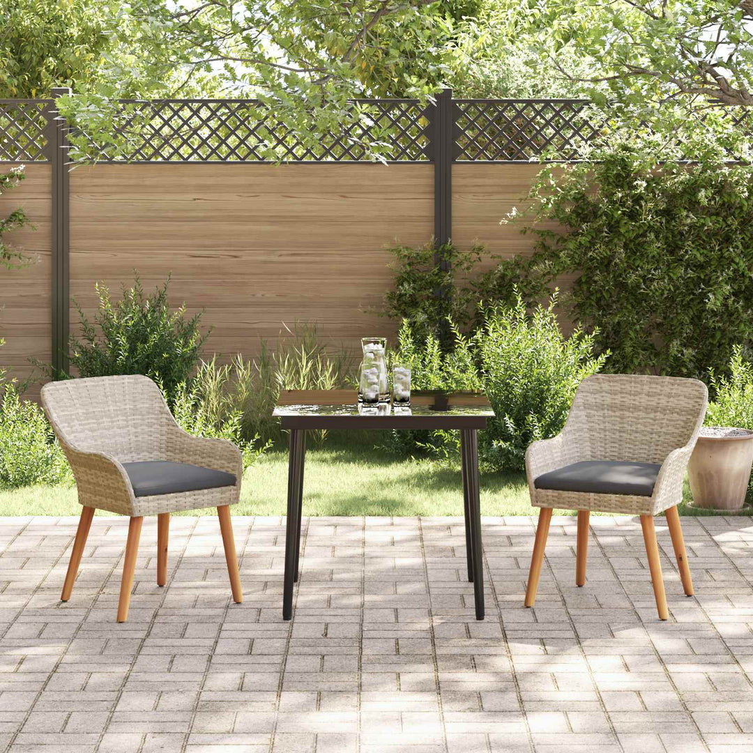 Have Spisebordssæt med pude 3 pcs Lysegrå polyrattan