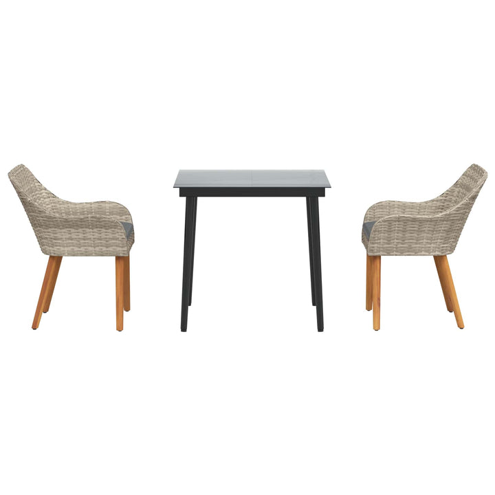 Have Spisebordssæt med pude 3 pcs Lysegrå polyrattan