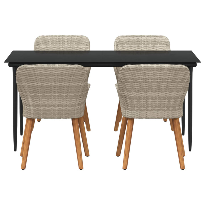 Have Spisebordssæt med pude 5 pcs Lysegrå polyrattan
