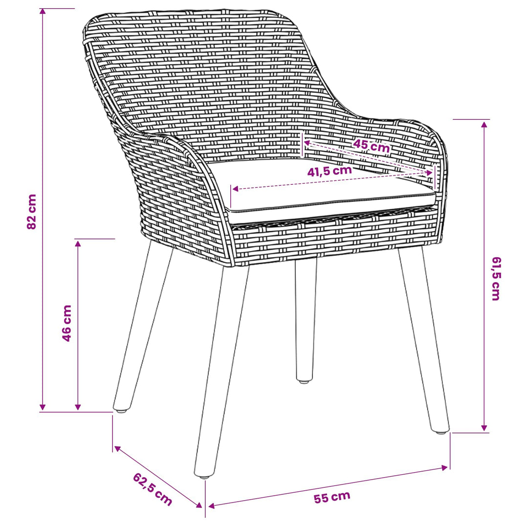 Have Spisebordssæt 7 stk. Lysegrå polyrattan