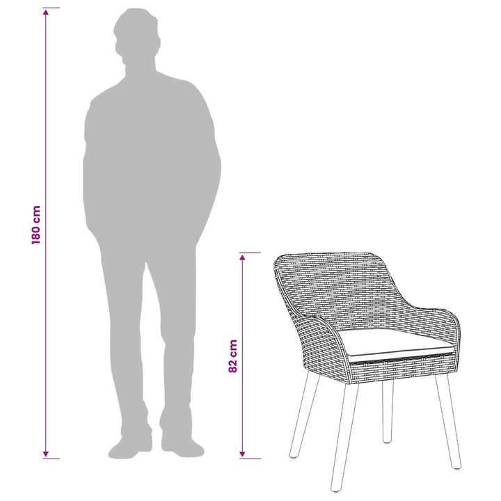 Have Spisebordssæt 7 stk. Lysegrå polyrattan