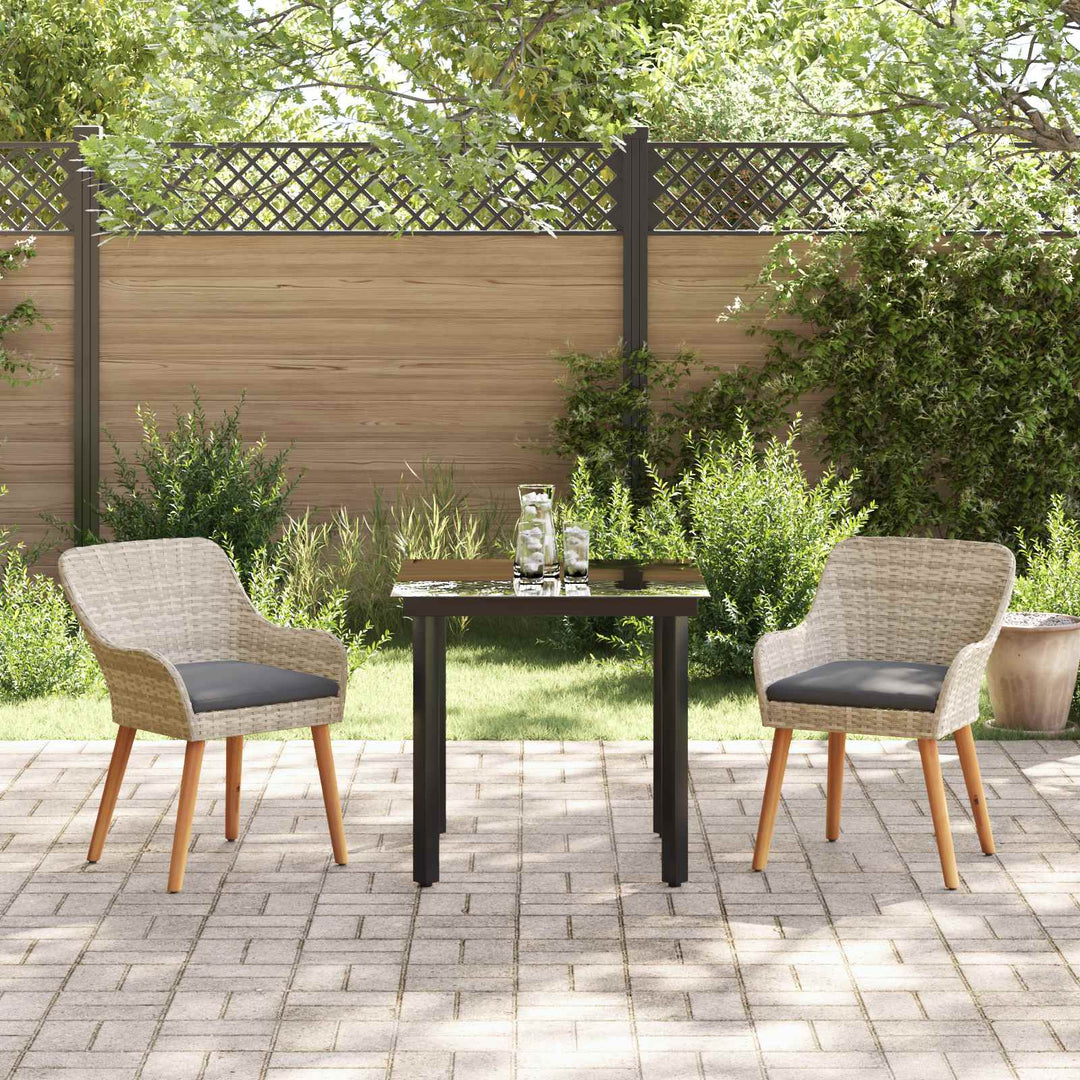 Have Spisebordssæt med pude 3 pcs Lysegrå polyrattan
