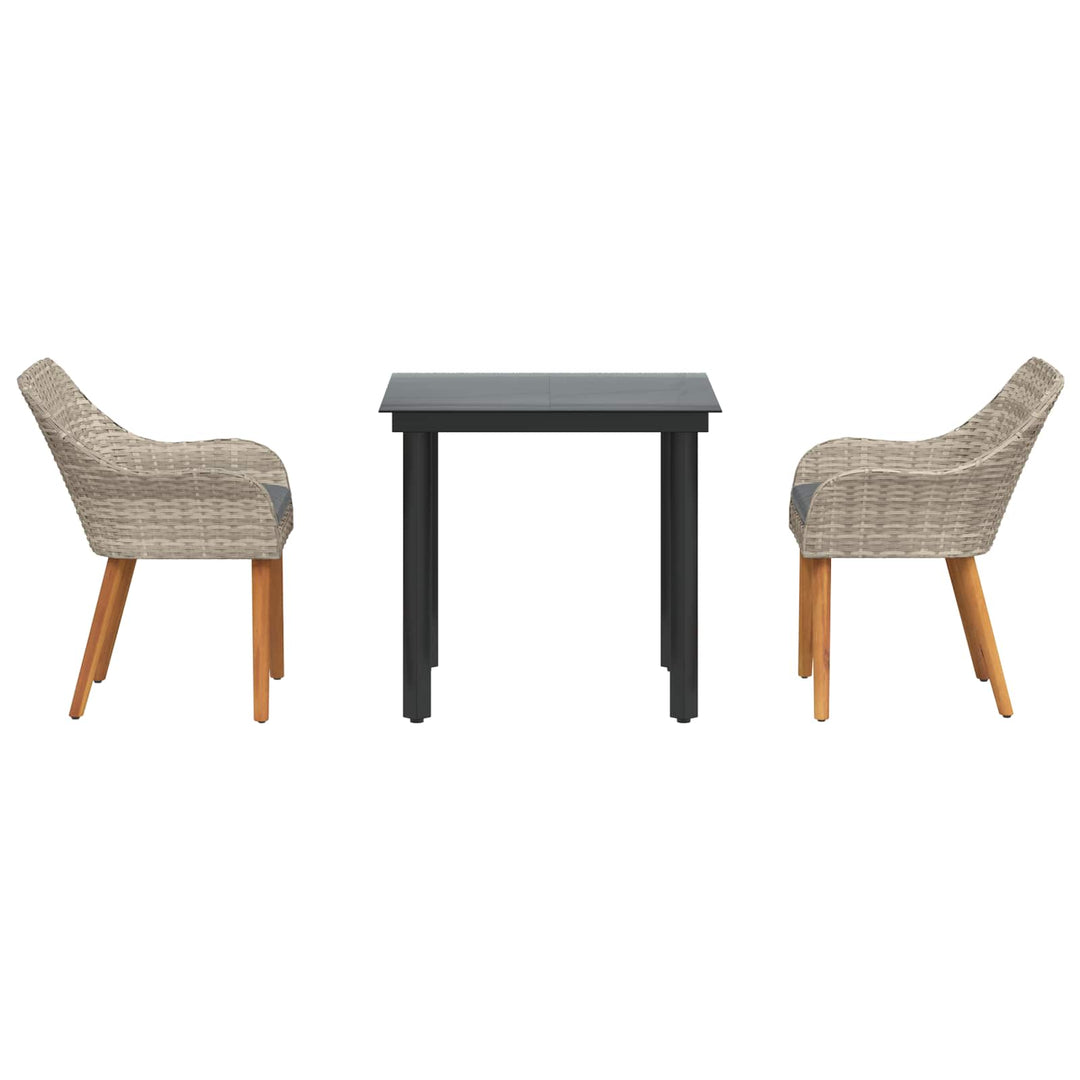 Have Spisebordssæt med pude 3 pcs Lysegrå polyrattan