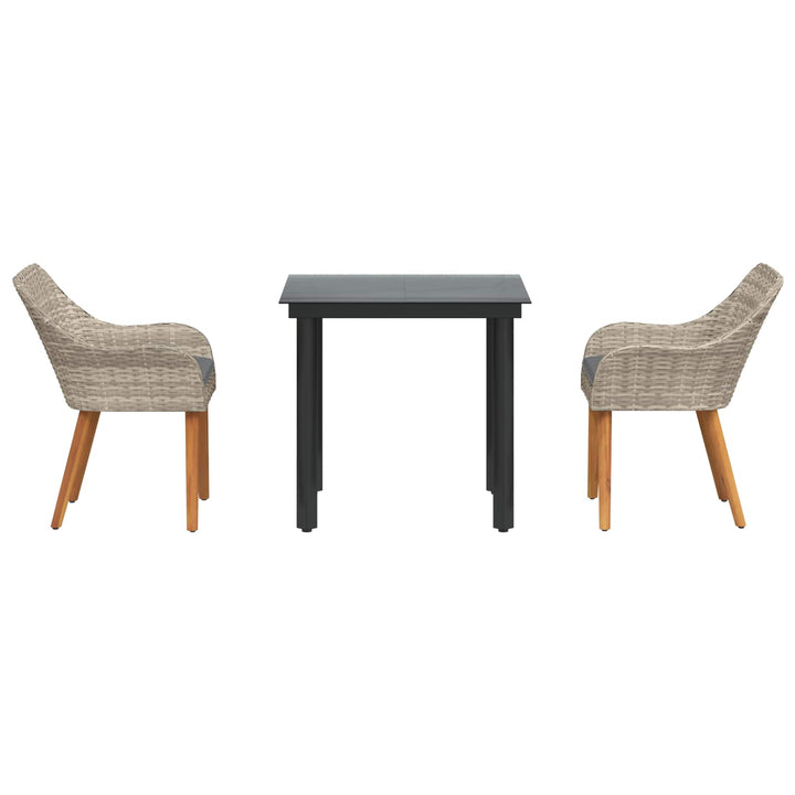 Have Spisebordssæt med pude 3 pcs Lysegrå polyrattan