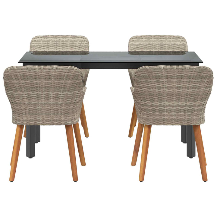 Have Spisebordssæt med pude 5 pcs Lysegrå polyrattan