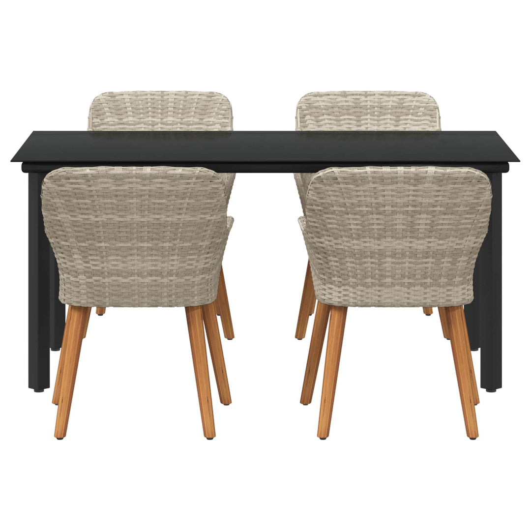 Have Spisebordssæt med pude 5 pcs Lysegrå polyrattan