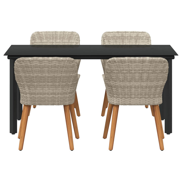 Have Spisebordssæt med pude 5 pcs Lysegrå polyrattan