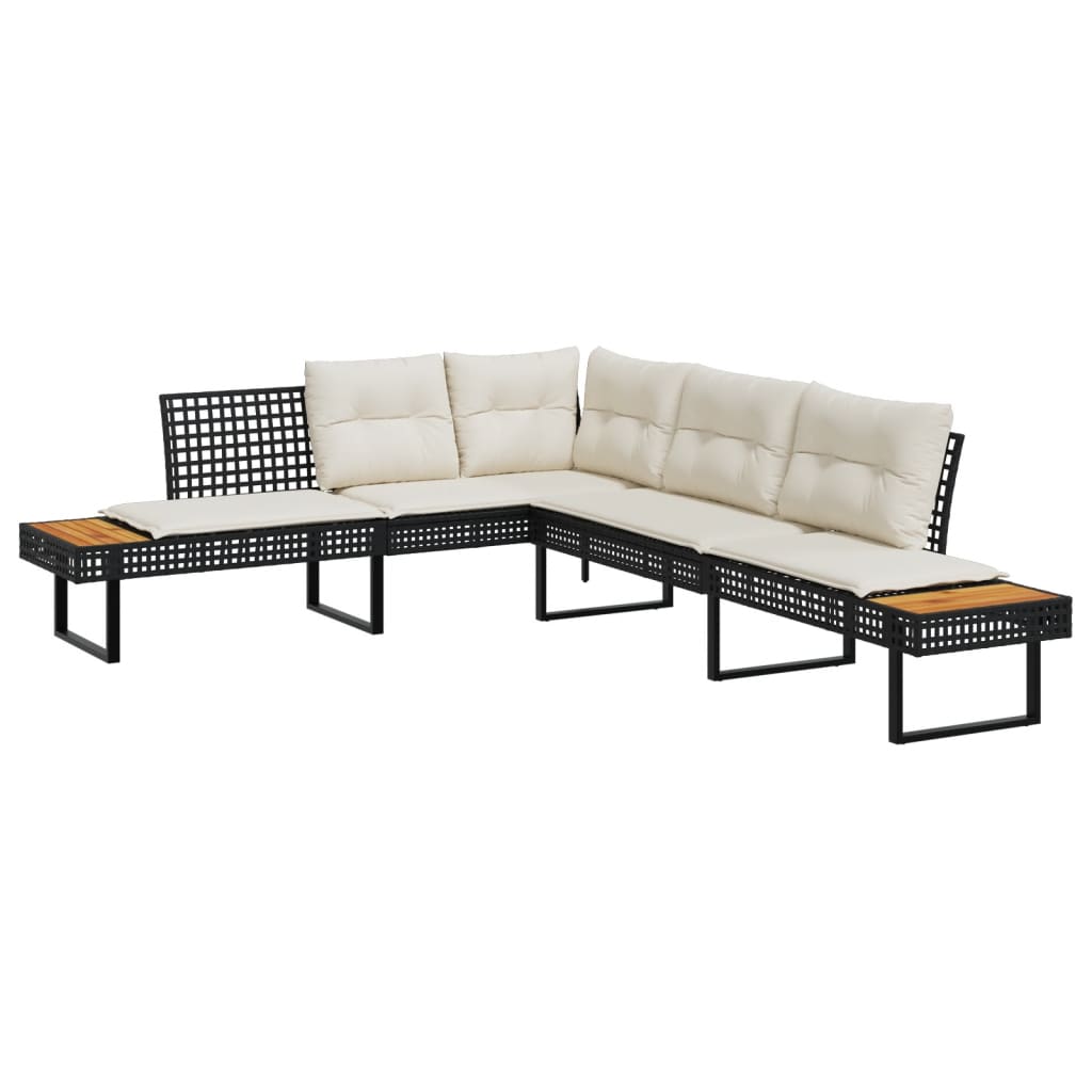 sofasæt til haven 2 dele med hynder polyrattan og akacietræ grå