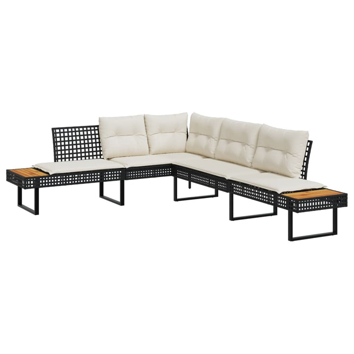 sofasæt til haven 2 dele med hynder polyrattan og akacietræ grå