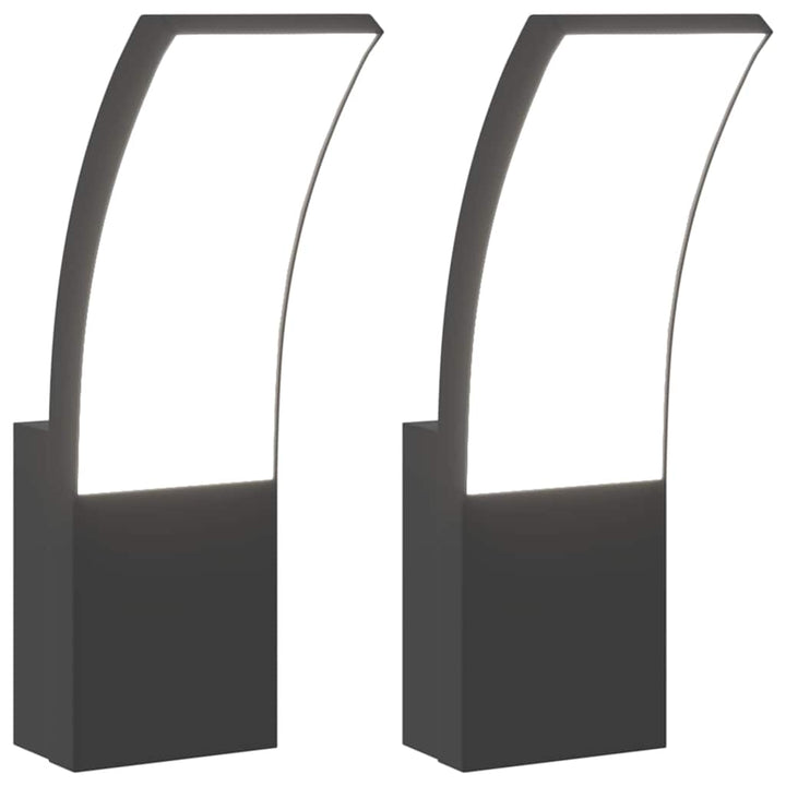 udendørs LED-væglamper 2 stk. trykstøbt aluminium sort