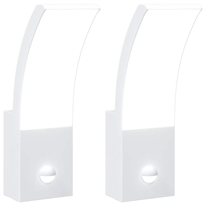 udendørs LED-væglamper 2 stk. sensorer trykstøbt aluminium hvid