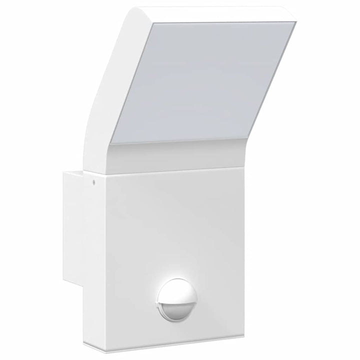 udendørs LED-væglampe med sensor trykstøbt aluminium hvid