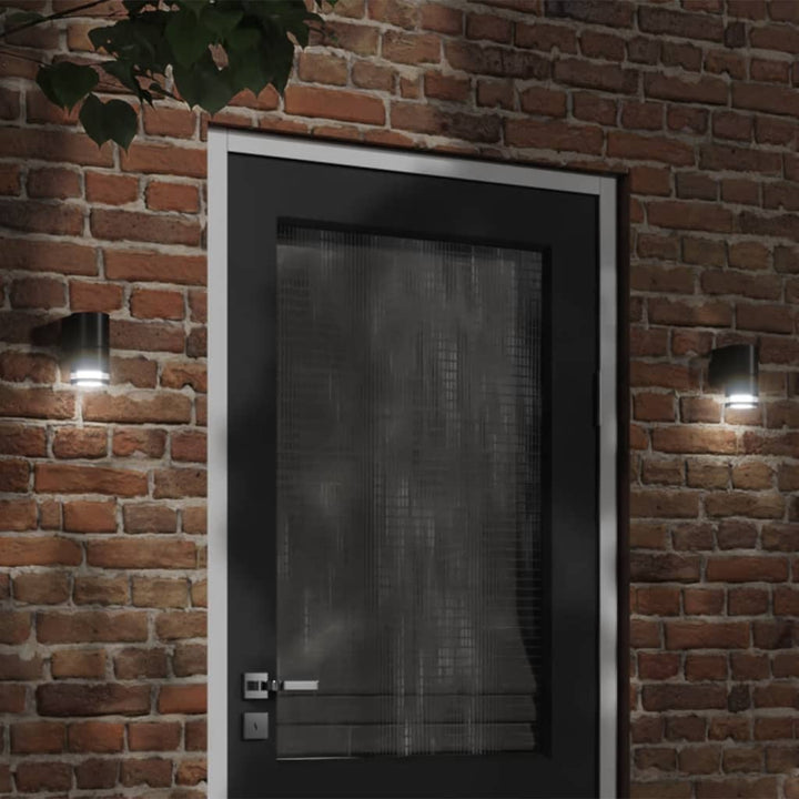 udendørs væglamper 2 stk. trykstøbt aluminium sort
