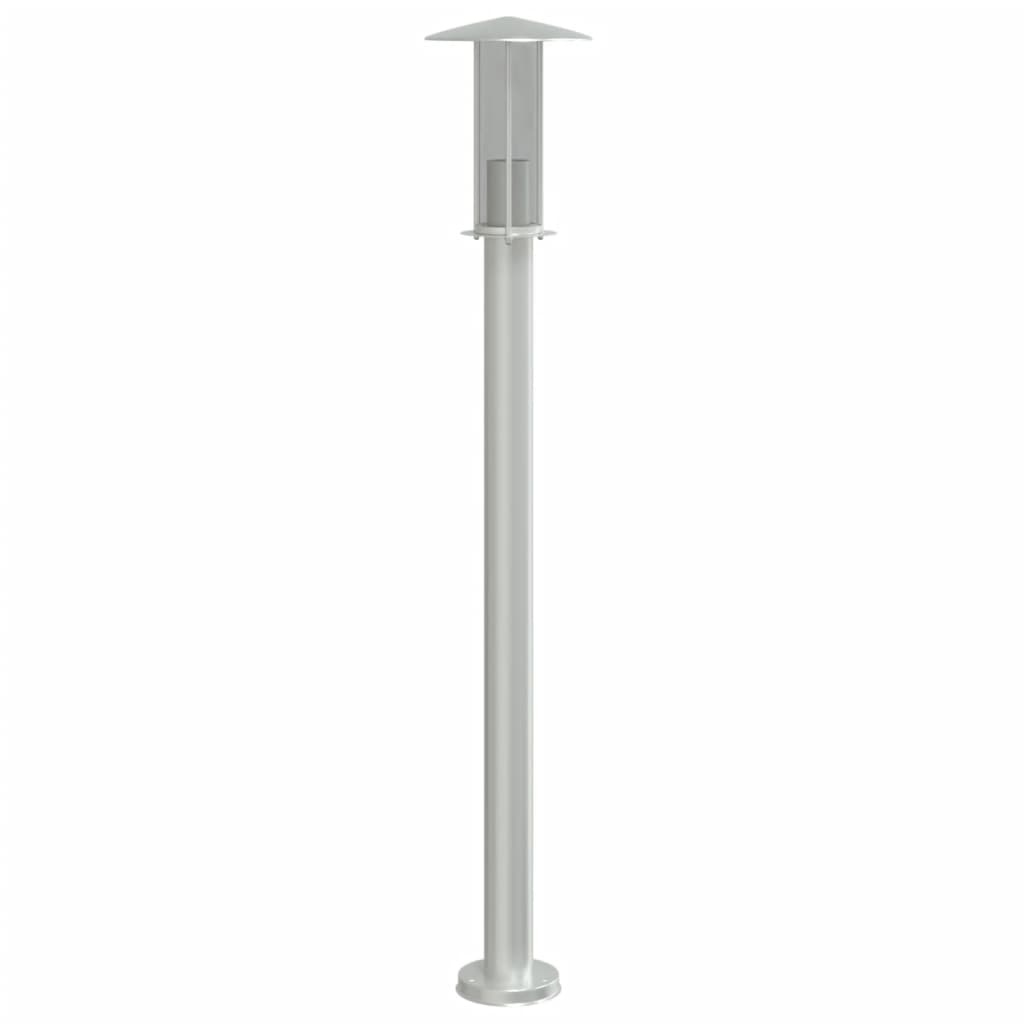 udendørs standerlampe 100 cm rustfrit stål sølvfarvet