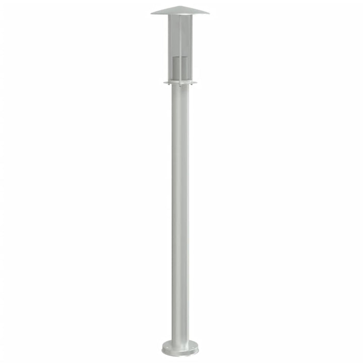 udendørs standerlampe 100 cm rustfrit stål sølvfarvet