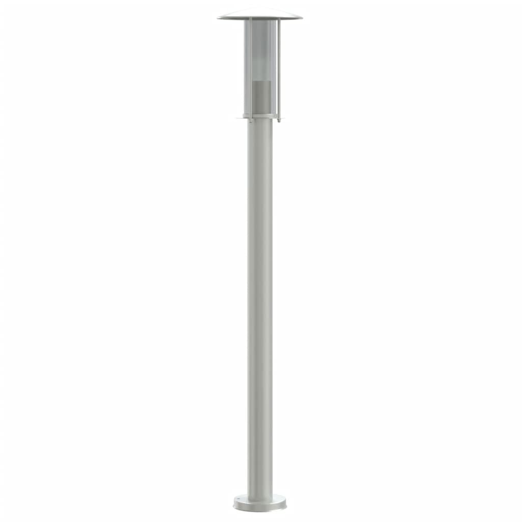 udendørs standerlampe 100 cm rustfrit stål sølvfarvet