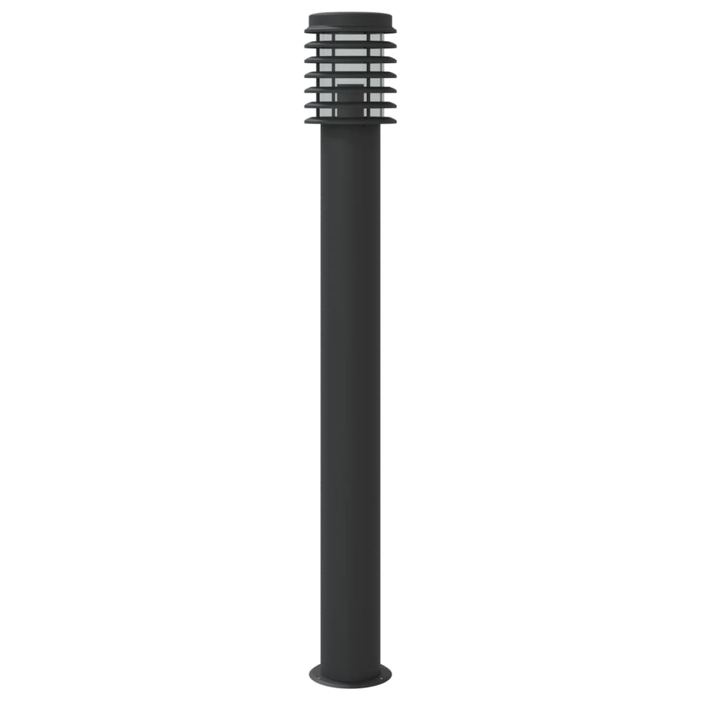 udendørs standerlampe 110 cm rustfrit stål sort